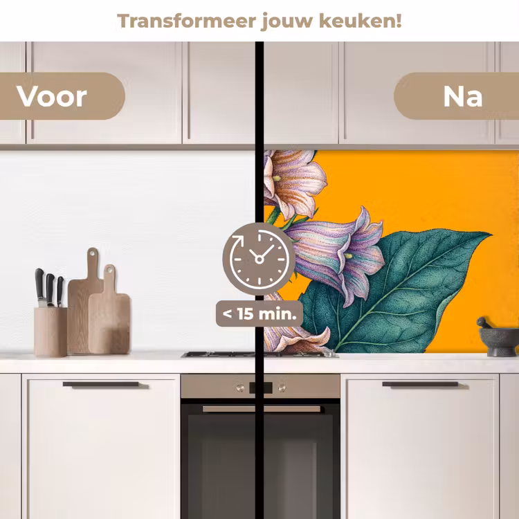 Keuken achterwand - Bloemen - Botanisch - Geel — 3