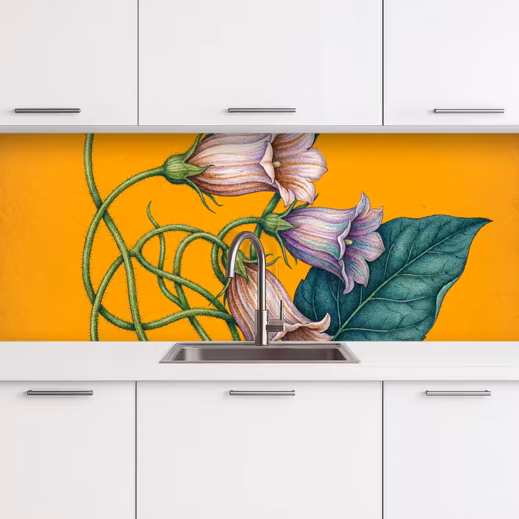 Keuken achterwand - Bloemen - Botanisch - Geel — 4