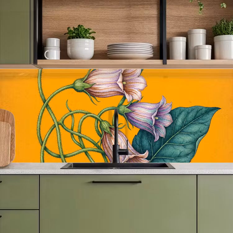 Keuken achterwand - Bloemen - Botanisch - Geel — 8