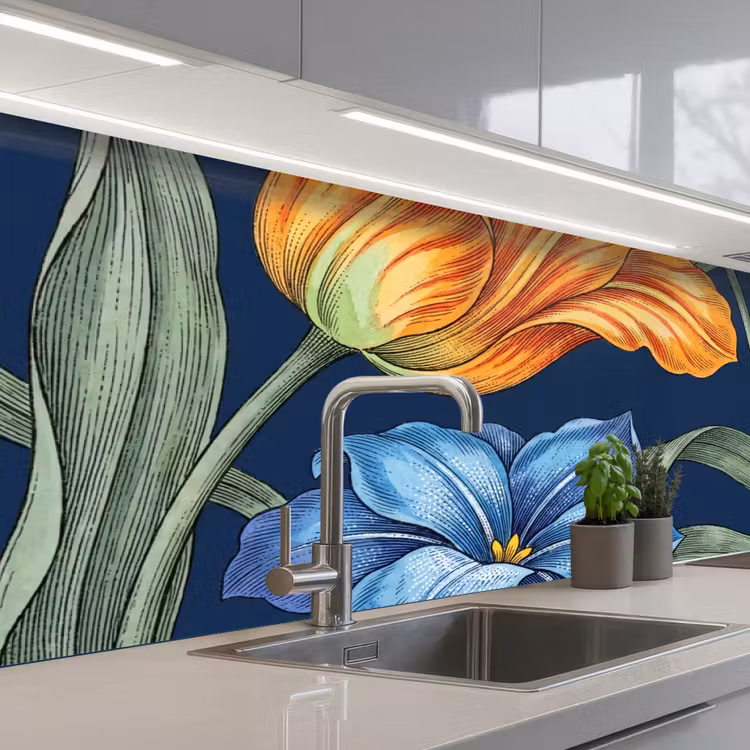 Keuken achterwand - Bloemen - Botanisch - Patroon — 2