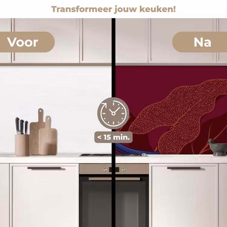 Keuken achterwand - Bloemen - Modern - Paars — 3