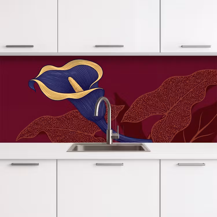 Keuken achterwand - Bloemen - Modern - Paars — 4