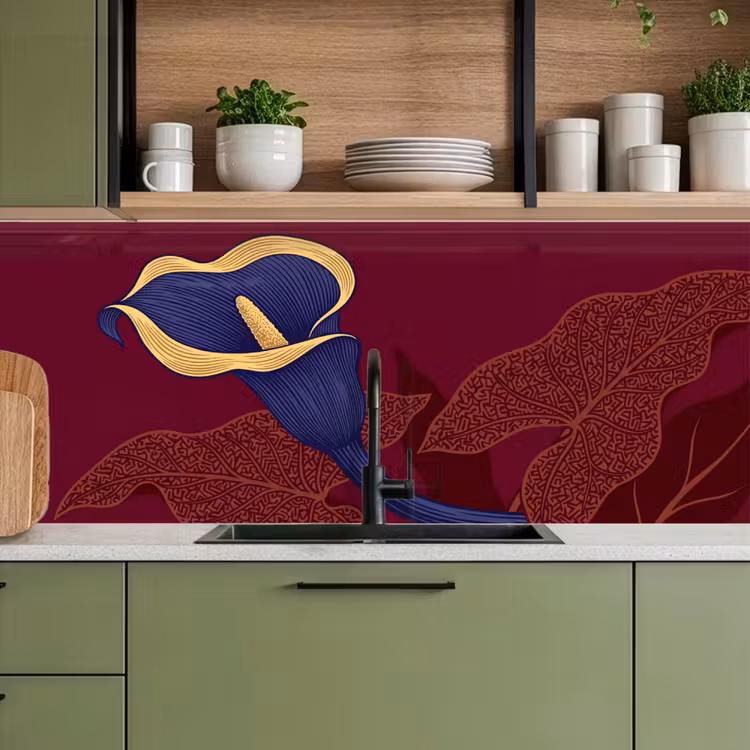 Keuken achterwand - Bloemen - Modern - Paars — 8
