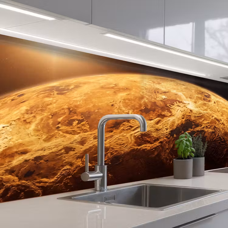 Keuken achterwand - Planeet - Ruimte - Oranje — 2