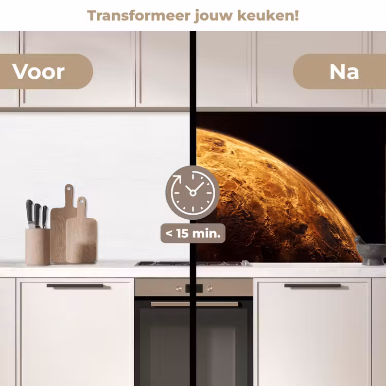 Keuken achterwand - Planeet - Ruimte - Oranje — 3