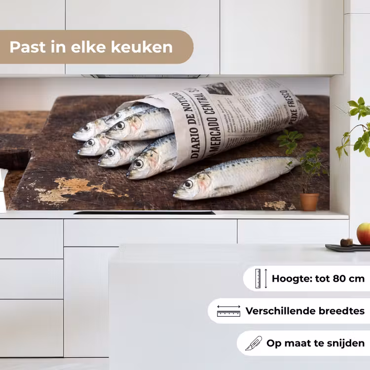 Keuken achterwand - Sardientje - krant - snijplank — 7