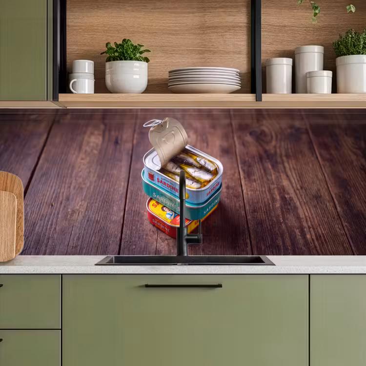 Keuken achterwand - Vis - Blikjes - Keuken — 8