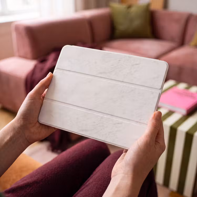 iPad hoes - Wit - Marmer - Grijze aders — 3