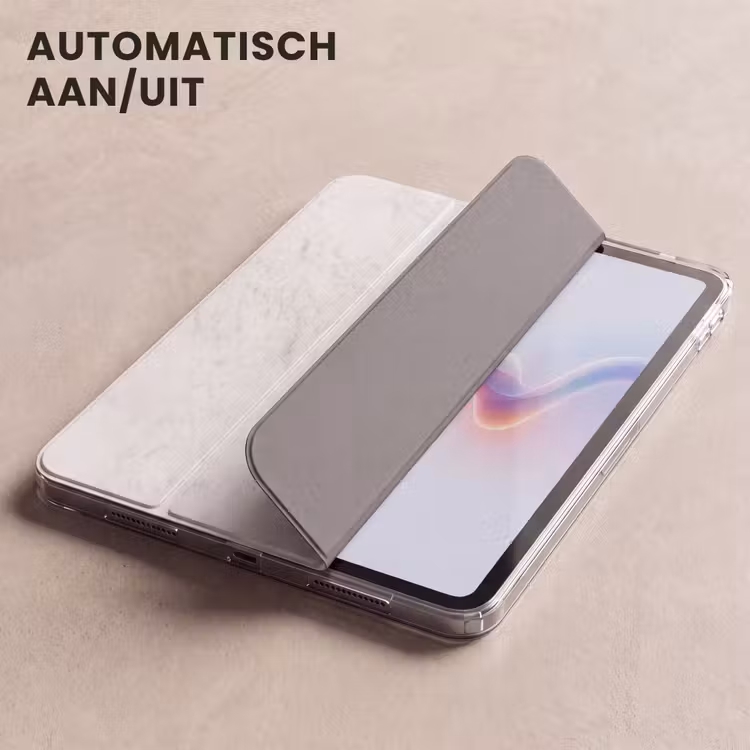 iPad hoes - Wit - Marmer - Grijze aders — 4