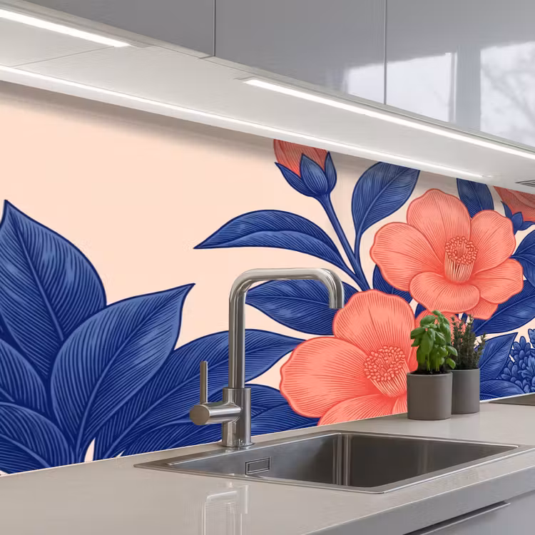 Keuken achterwand - Bloemen - Bladeren - Botanisch — 2