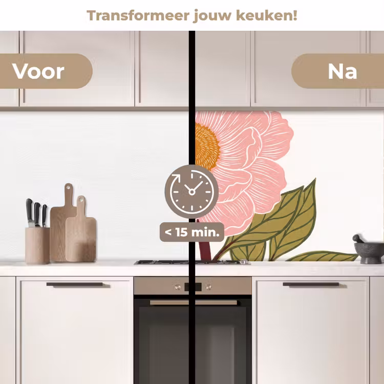 Keuken achterwand - Bloemen - Roze - Illustratie — 3