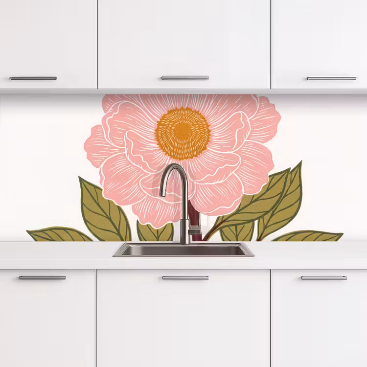 Keuken achterwand - Bloemen - Roze - Illustratie — 4
