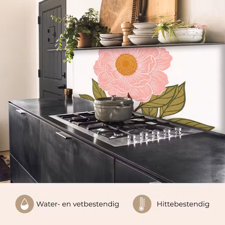 Keuken achterwand - Bloemen - Roze - Illustratie — 5