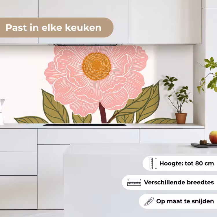 Keuken achterwand - Bloemen - Roze - Illustratie — 7