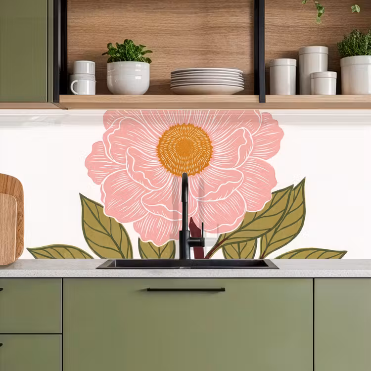 Keuken achterwand - Bloemen - Roze - Illustratie — 8