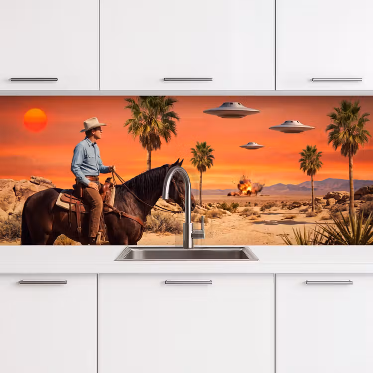 Keuken achterwand - Cowboy - Paard - Woestijn — 4