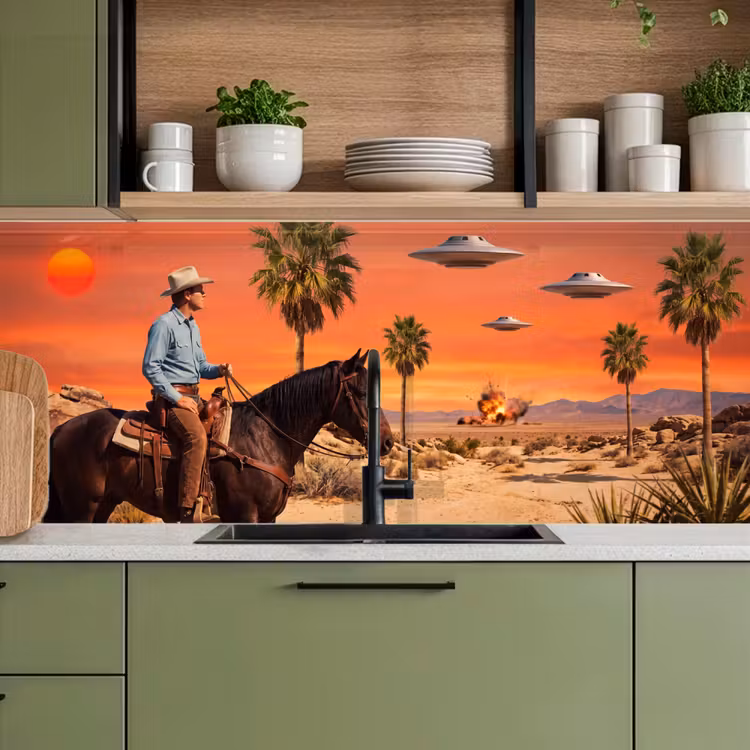 Keuken achterwand - Cowboy - Paard - Woestijn — 8