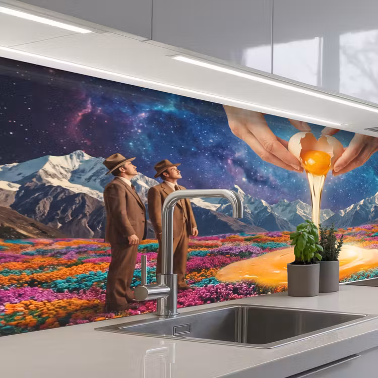 Keuken achterwand - Handen - Ei - Surrealisme — 2