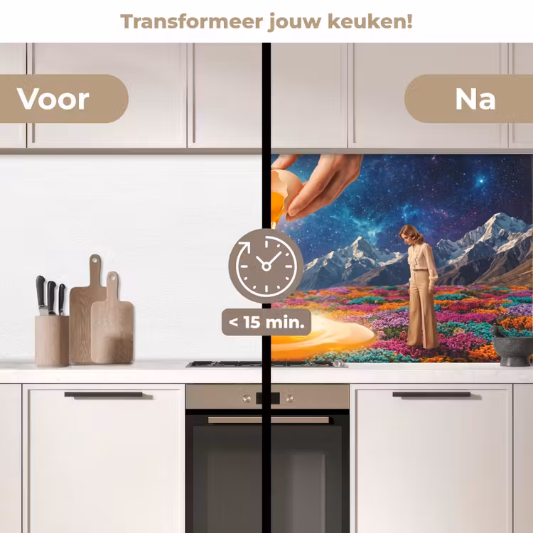 Keuken achterwand - Handen - Ei - Surrealisme — 3