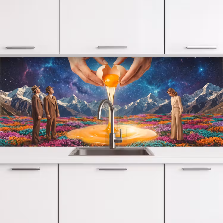 Keuken achterwand - Handen - Ei - Surrealisme — 4