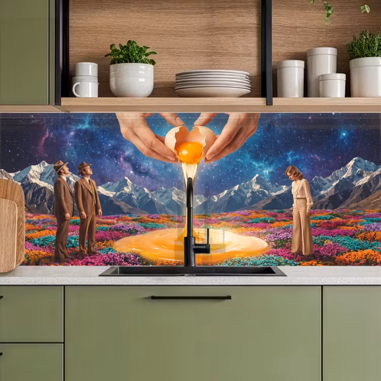 Keuken achterwand - Handen - Ei - Surrealisme — 8