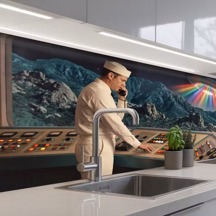 Keuken achterwand - Man - Controlekamer - Strand — 2