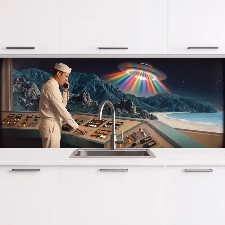 Keuken achterwand - Man - Controlekamer - Strand — 4