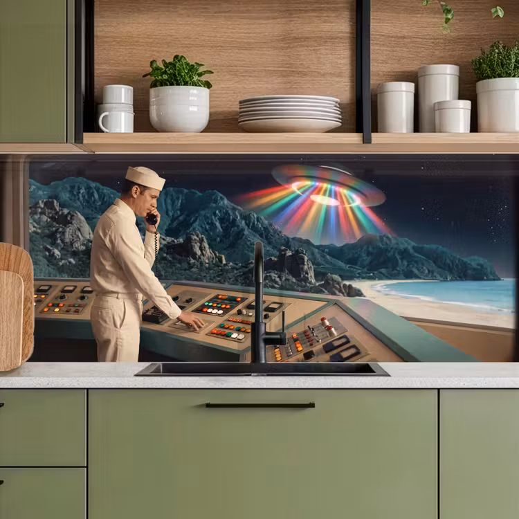 Keuken achterwand - Man - Controlekamer - Strand — 8