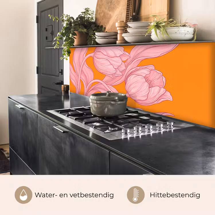 Keuken achterwand - Roze bloemen - Modern — 5