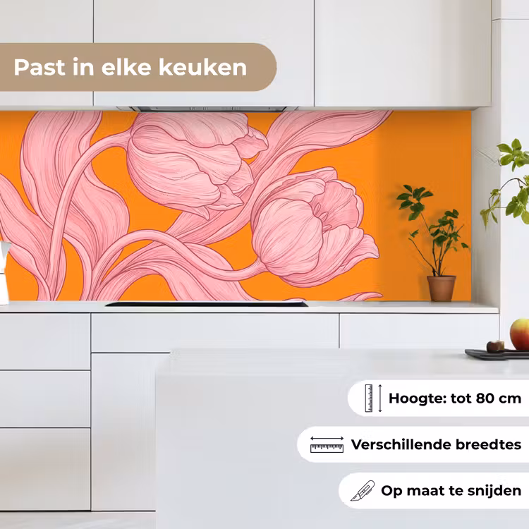 Keuken achterwand - Roze bloemen - Modern — 7