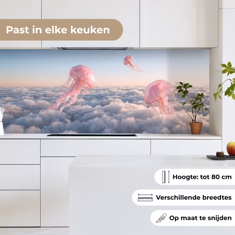 Keuken achterwand - Roze dier - Wolken — 7