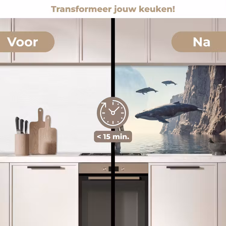 Keuken achterwand - Ruimtevaarder - Walvis - Fantasie — 3