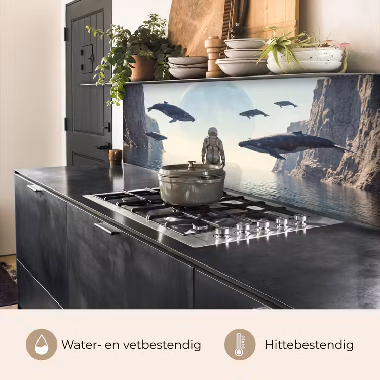 Keuken achterwand - Ruimtevaarder - Walvis - Fantasie — 5