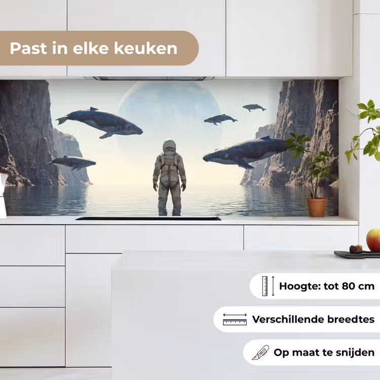 Keuken achterwand - Ruimtevaarder - Walvis - Fantasie — 7