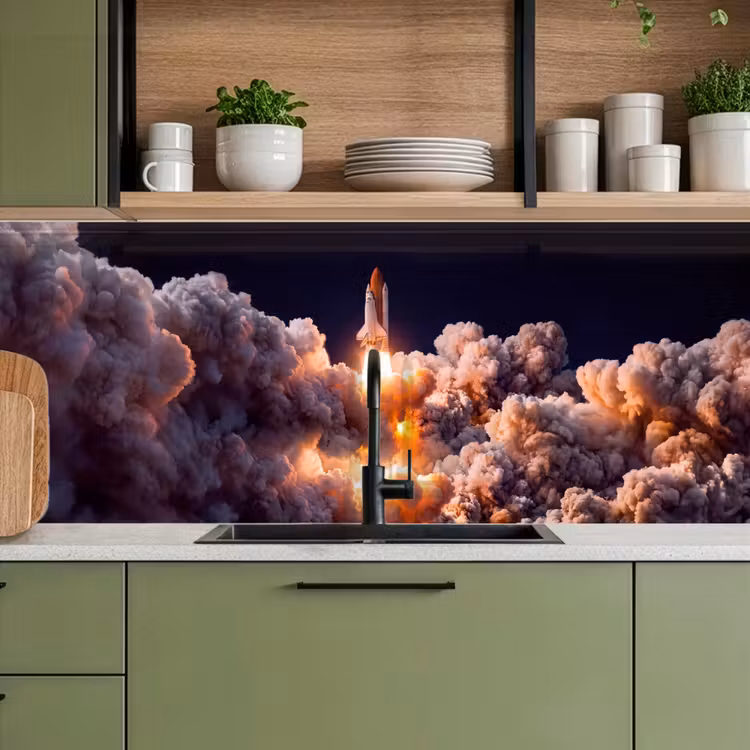 Keuken achterwand - Ruimtevaartuig - Lancering - Sterren — 8