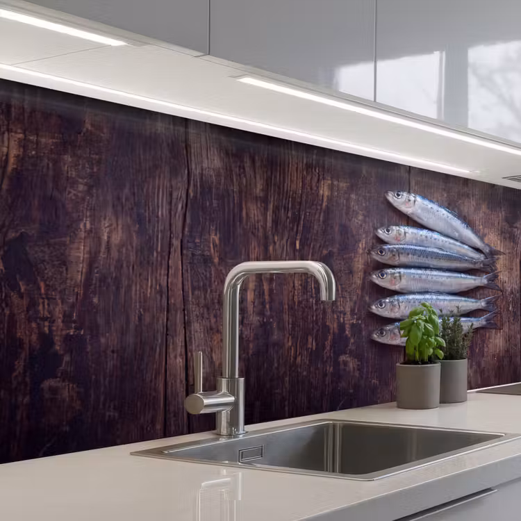 Keuken achterwand - Vis - Hout - Eten — 2