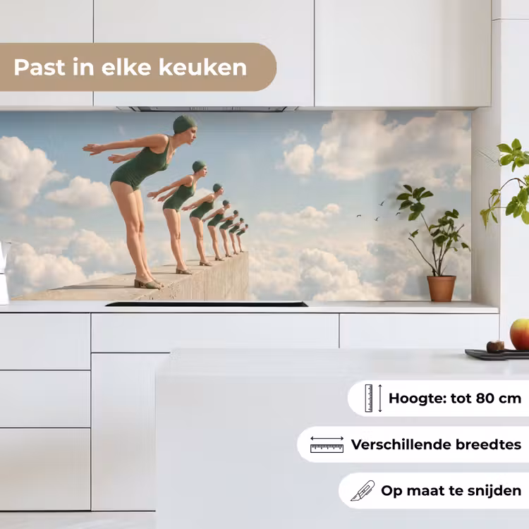 Keuken achterwand - Vrouwen - Duikhouding - Wolken — 7