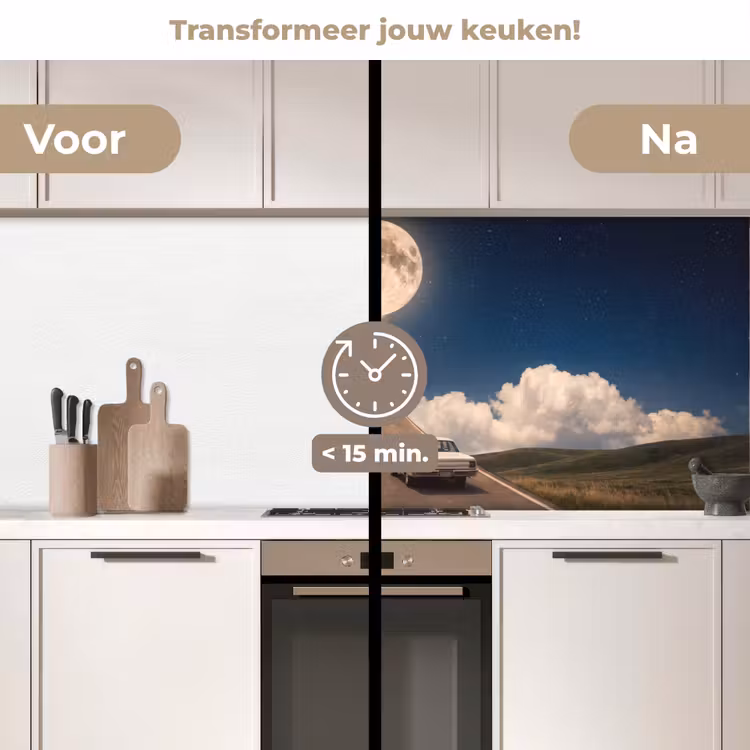 Keuken achterwand - Weg - Maan - Nacht — 3