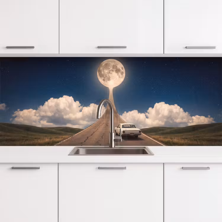 Keuken achterwand - Weg - Maan - Nacht — 4