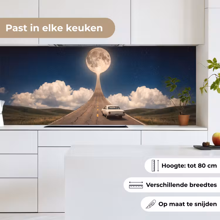 Keuken achterwand - Weg - Maan - Nacht — 7