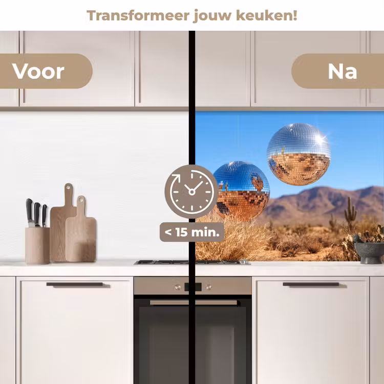 Keuken achterwand - Woestijn - Spiegelbal - Kunst — 3