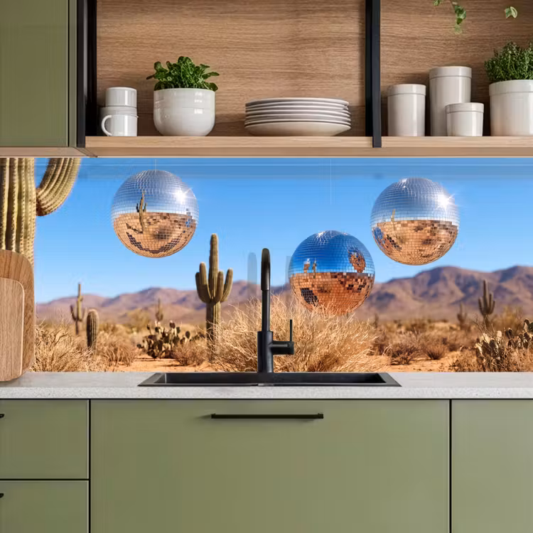 Keuken achterwand - Woestijn - Spiegelbal - Kunst — 8