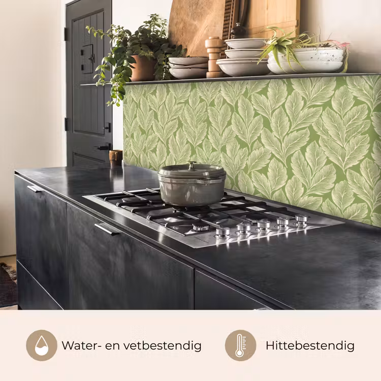 Keuken achterwand - Groen - Botanisch - Bladeren - Vintage - Patroon — 5