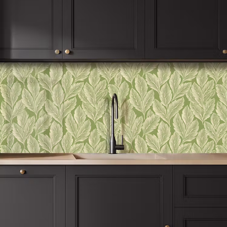Keuken achterwand - Groen - Botanisch - Bladeren - Vintage - Patroon — 6
