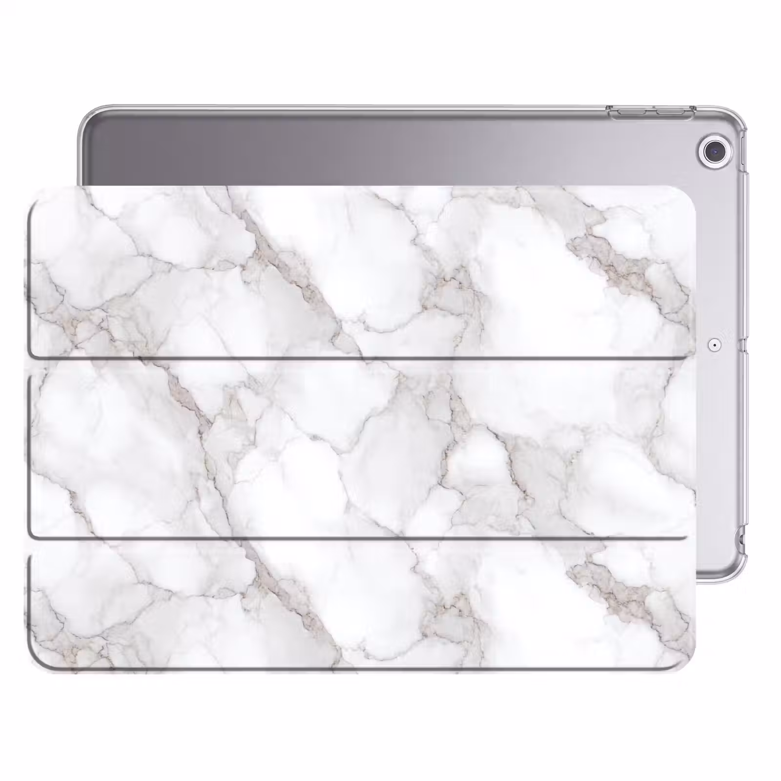 iPad hoes - Wit - Marmer - Bruin — 1