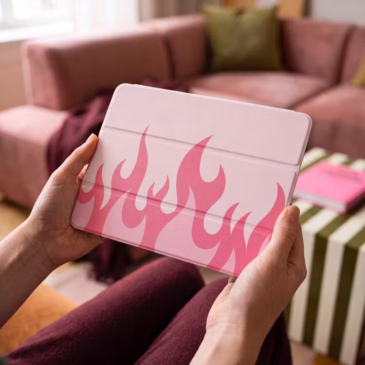 iPad hoes - Vlammen - Patroon - Abstract - Modern - Roze — 3