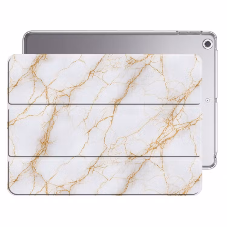 iPad hoes - Wit - Goud - Marmer - Aders — 1