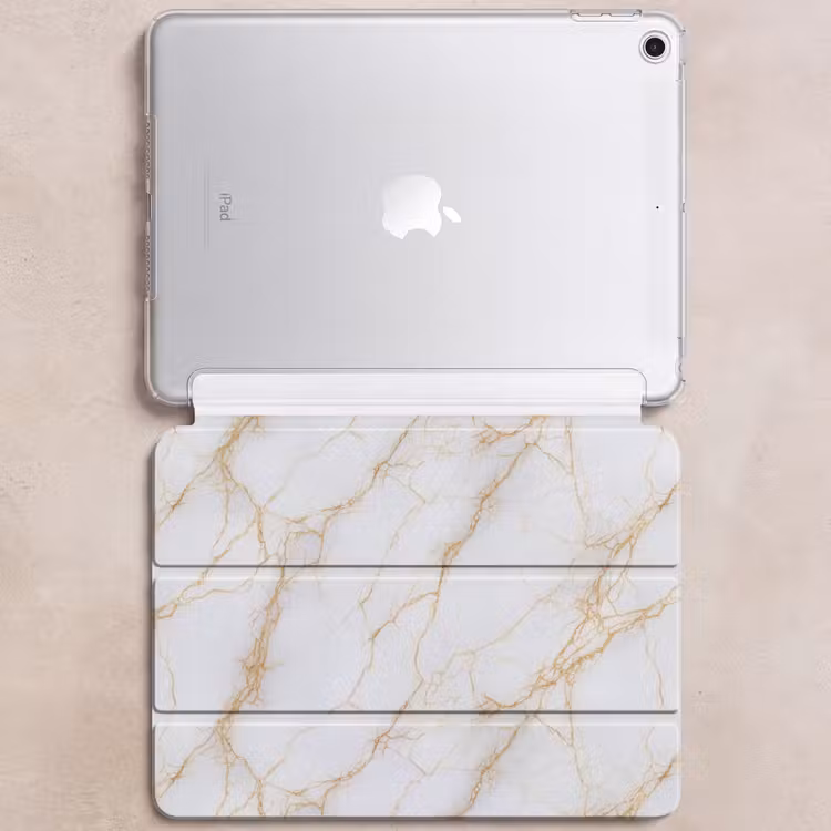 iPad hoes - Wit - Goud - Marmer - Aders — 6