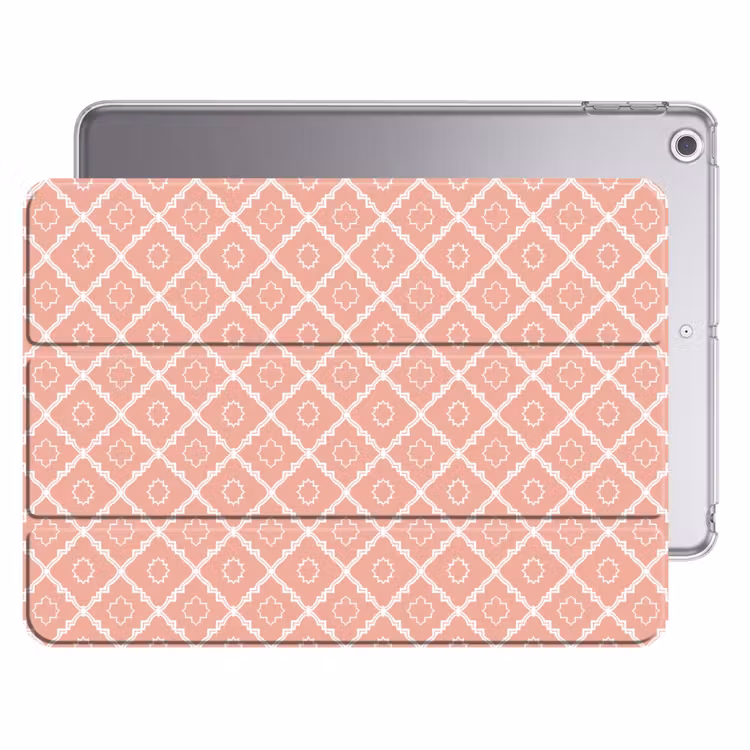 iPad hoes - Zalmroze - Geometrisch - Elegant - Patroon — 1