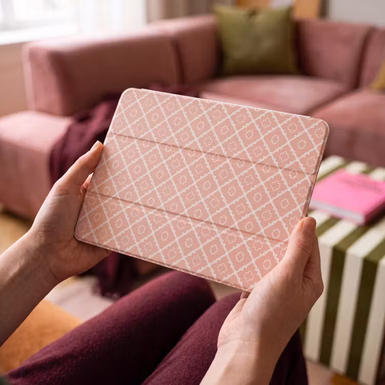iPad hoes - Zalmroze - Geometrisch - Elegant - Patroon — 3